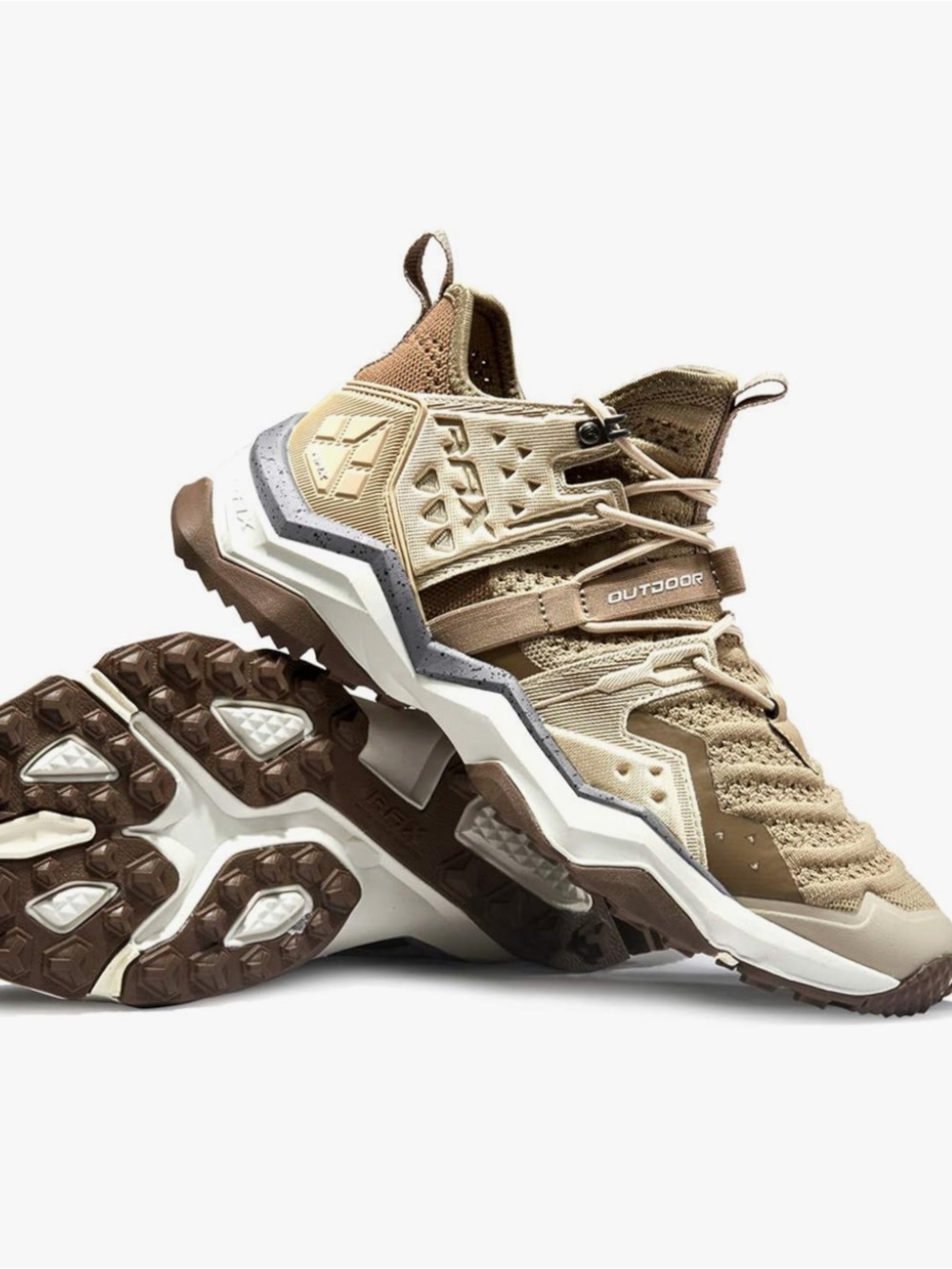 Rax Lightweight Backpacking Hiking Shoes Men’s Size 9 Beige and Tan